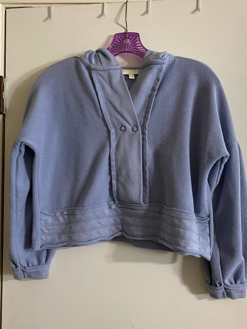 Chelsea & Violet Lavender Cropped Hooded Pullover